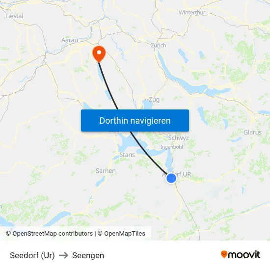 Seedorf (Ur) to Seengen map