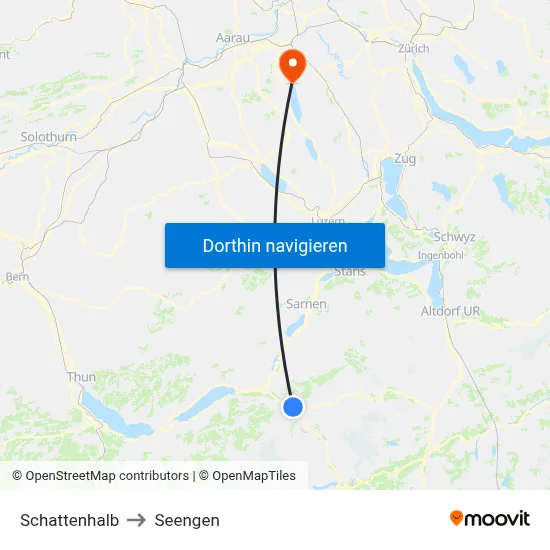 Schattenhalb to Seengen map