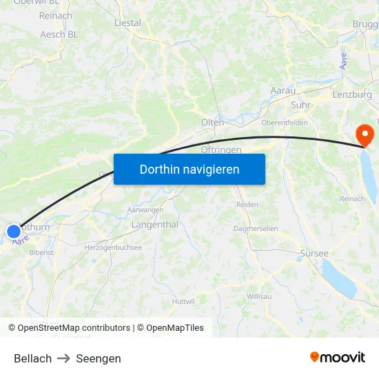 Bellach to Seengen map