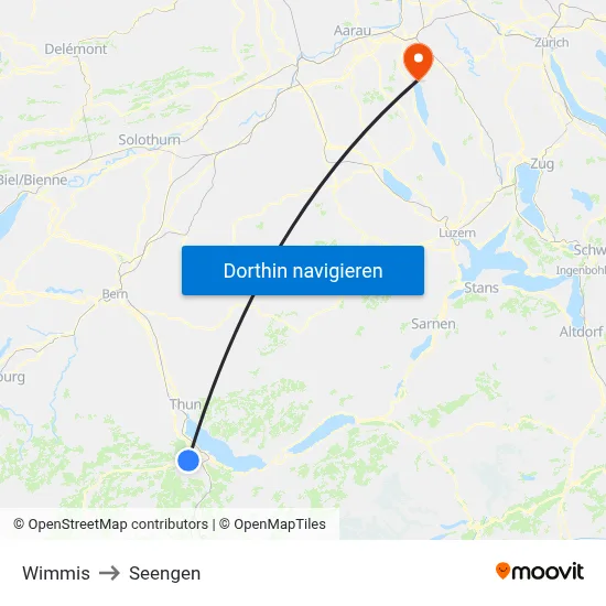Wimmis to Seengen map
