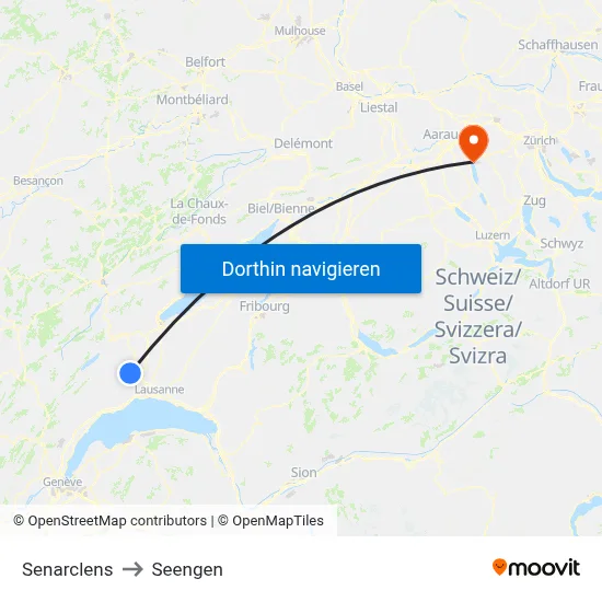 Senarclens to Seengen map