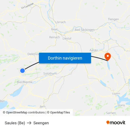Saules (Be) to Seengen map