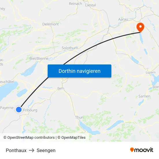 Ponthaux to Seengen map