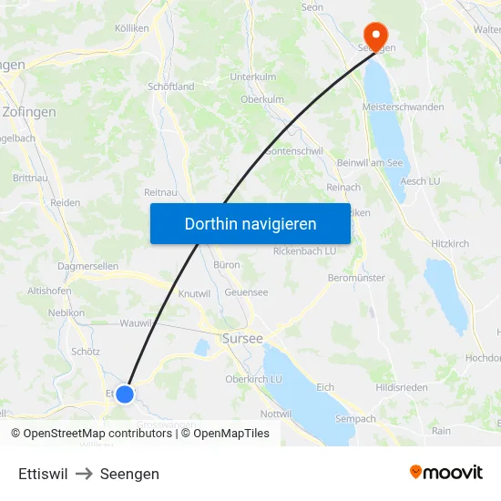 Ettiswil to Seengen map