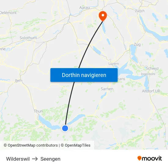Wilderswil to Seengen map