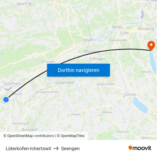 Lüterkofen-Ichertswil to Seengen map
