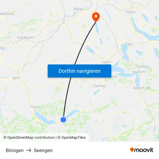 Bönigen to Seengen map