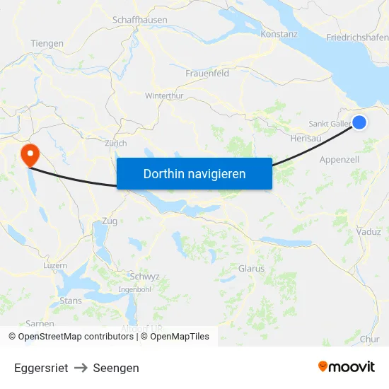 Eggersriet to Seengen map