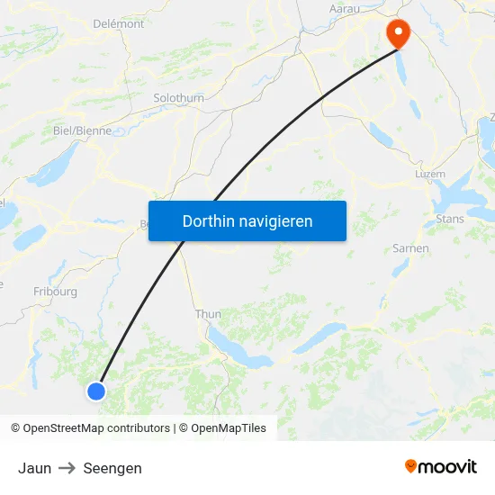 Jaun to Seengen map
