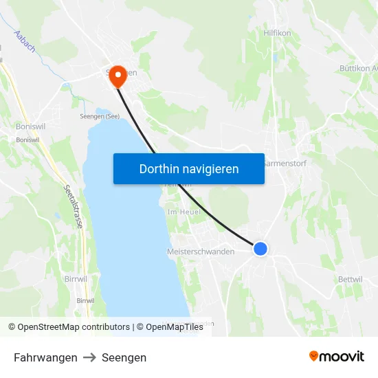 Fahrwangen to Seengen map