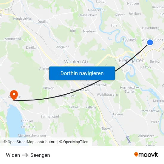 Widen to Seengen map