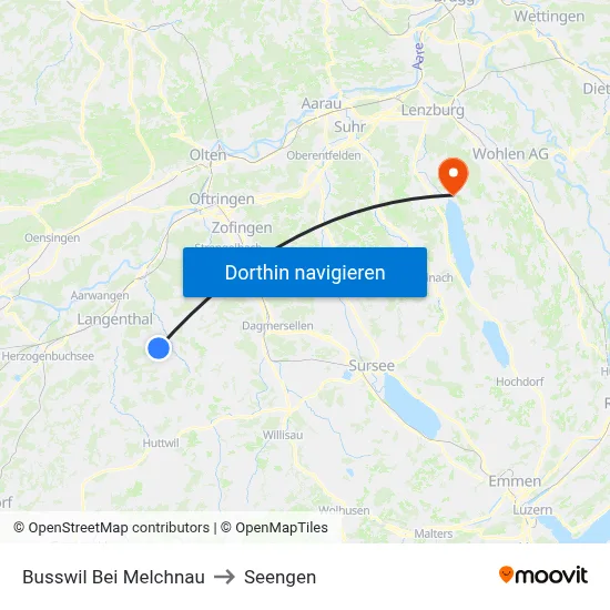 Busswil Bei Melchnau to Seengen map