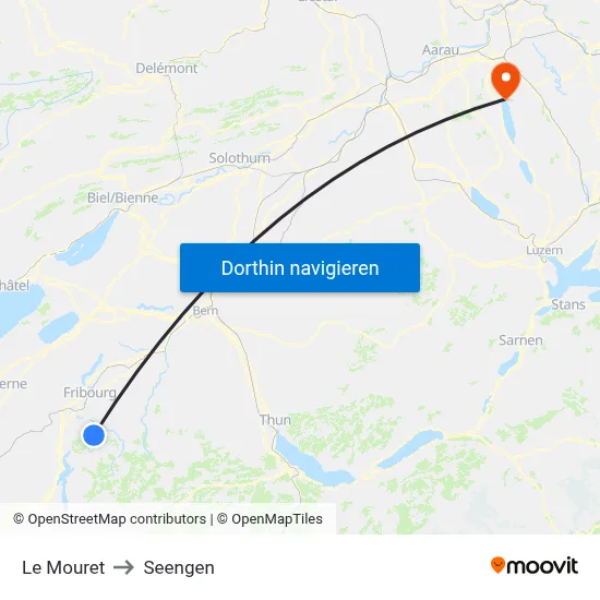 Le Mouret to Seengen map
