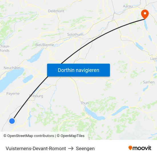 Vuisternens-Devant-Romont to Seengen map