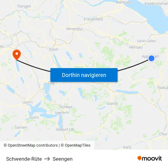 Schwende-Rüte to Seengen map