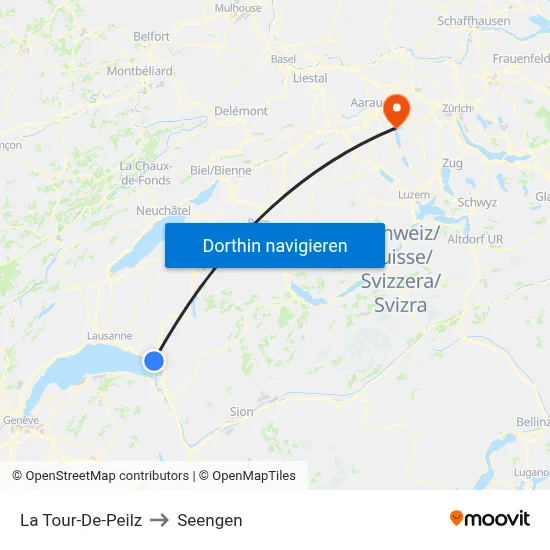 La Tour-De-Peilz to Seengen map