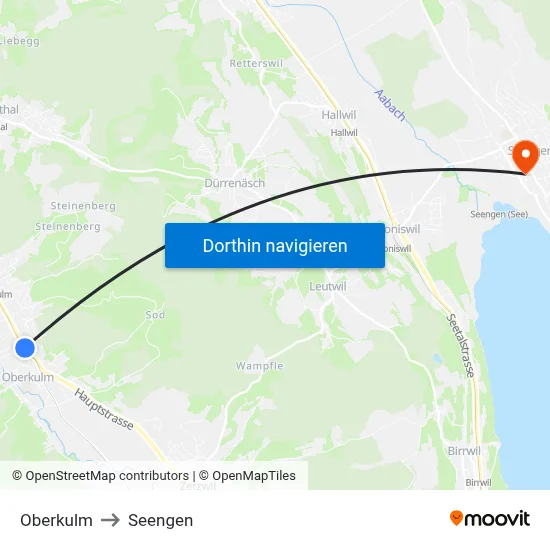 Oberkulm to Seengen map