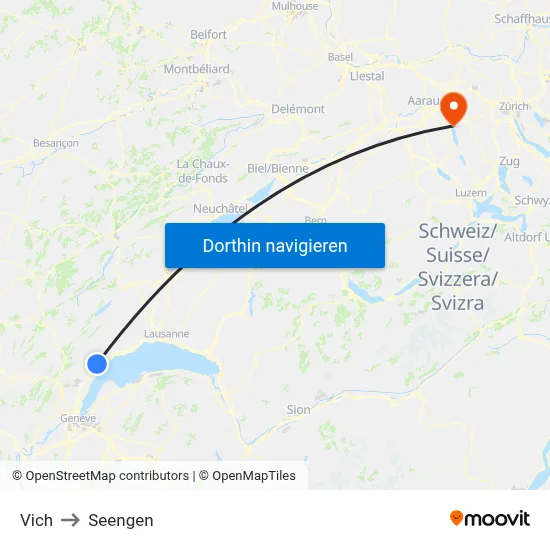 Vich to Seengen map