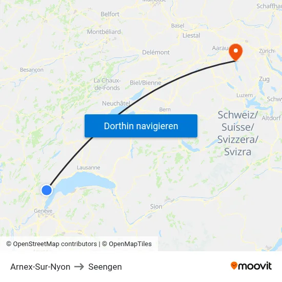 Arnex-Sur-Nyon to Seengen map