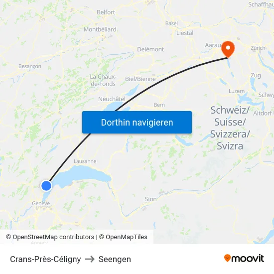Crans-Près-Céligny to Seengen map