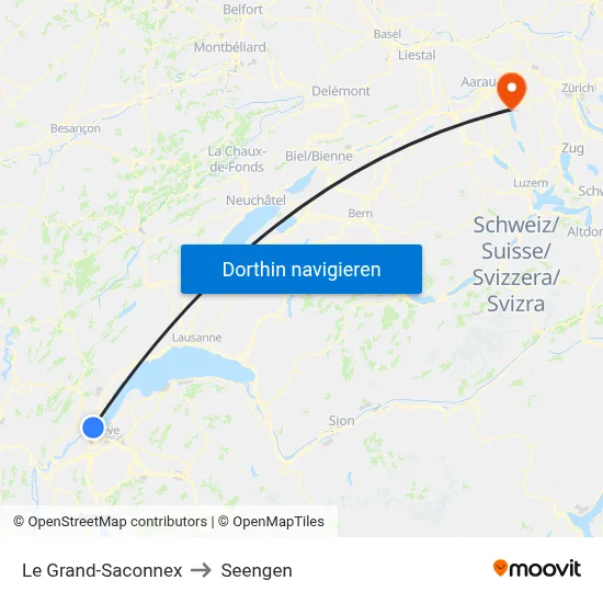 Le Grand-Saconnex to Seengen map