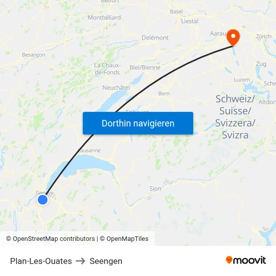 Plan-Les-Ouates to Seengen map