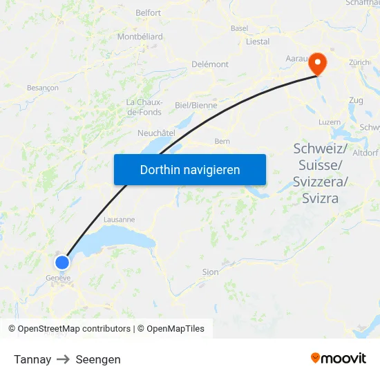 Tannay to Seengen map