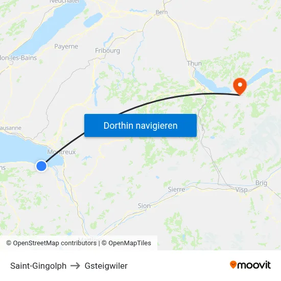 Saint-Gingolph to Gsteigwiler map