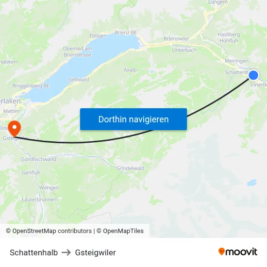 Schattenhalb to Gsteigwiler map