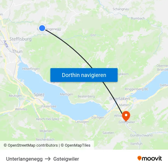 Unterlangenegg to Gsteigwiler map
