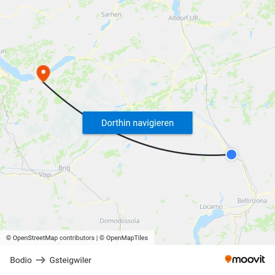 Bodio to Gsteigwiler map