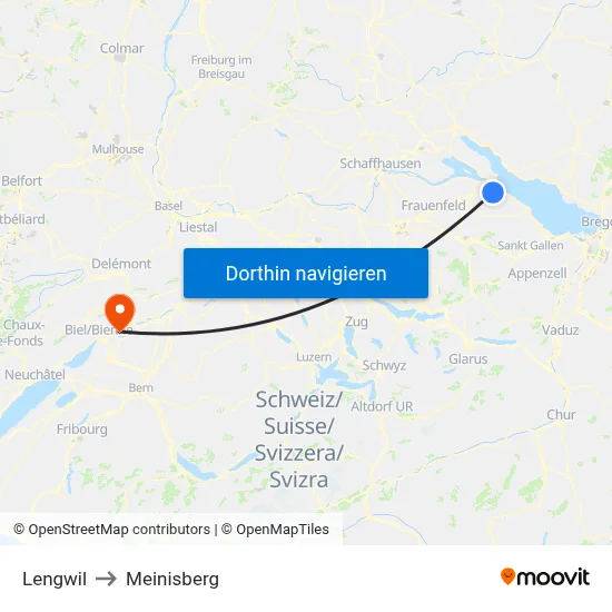 Lengwil to Meinisberg map