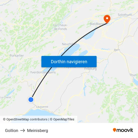 Gollion to Meinisberg map
