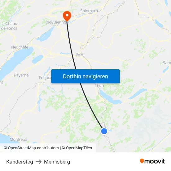 Kandersteg to Meinisberg map