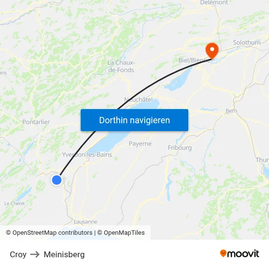 Croy to Meinisberg map
