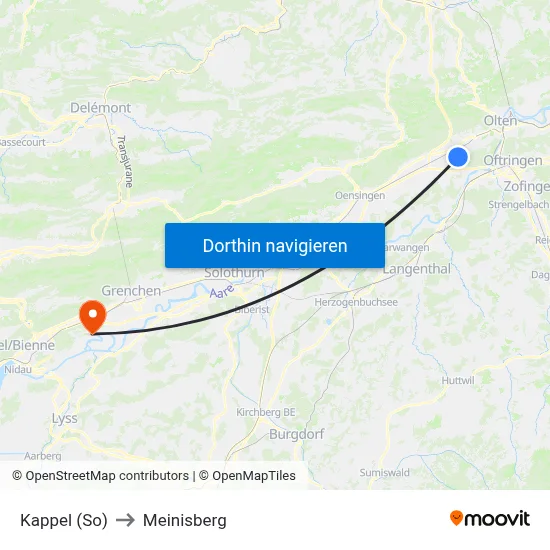Kappel (So) to Meinisberg map