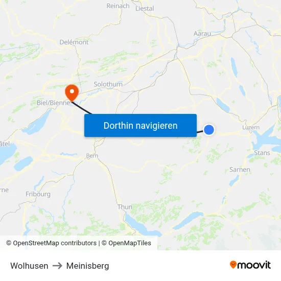Wolhusen to Meinisberg map