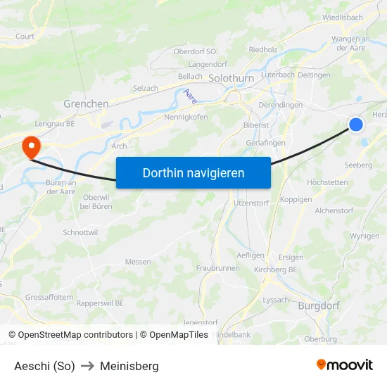 Aeschi (So) to Meinisberg map
