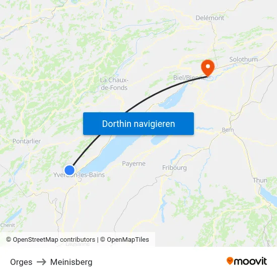 Orges to Meinisberg map