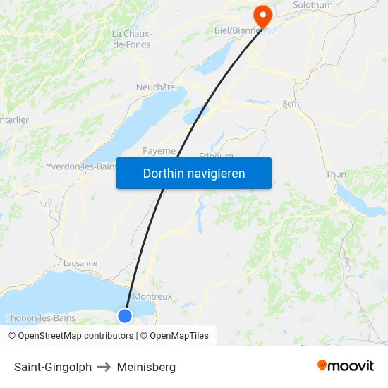 Saint-Gingolph to Meinisberg map