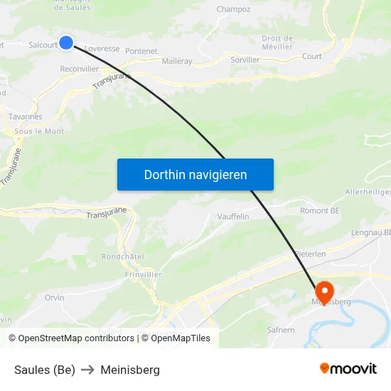 Saules (Be) to Meinisberg map