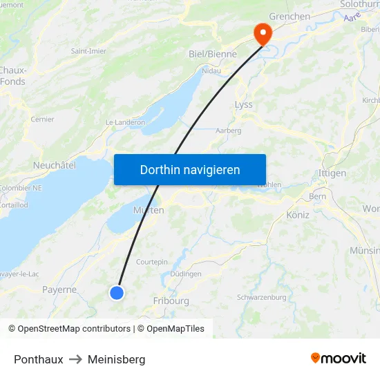 Ponthaux to Meinisberg map