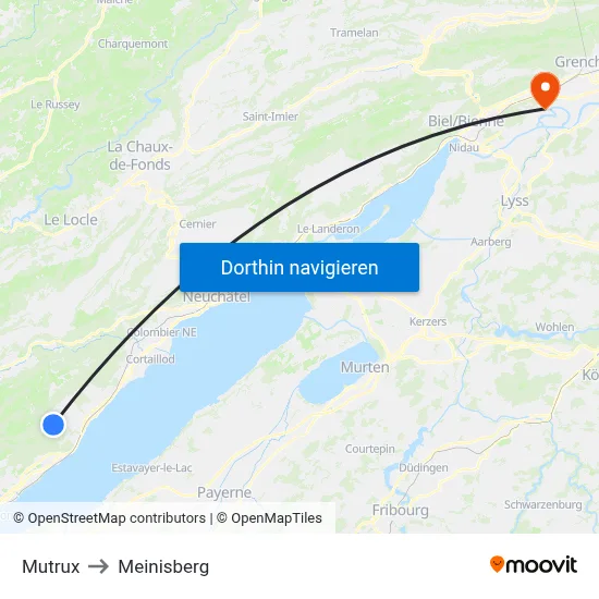 Mutrux to Meinisberg map