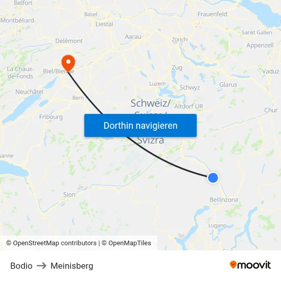 Bodio to Meinisberg map