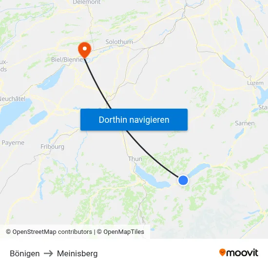 Bönigen to Meinisberg map