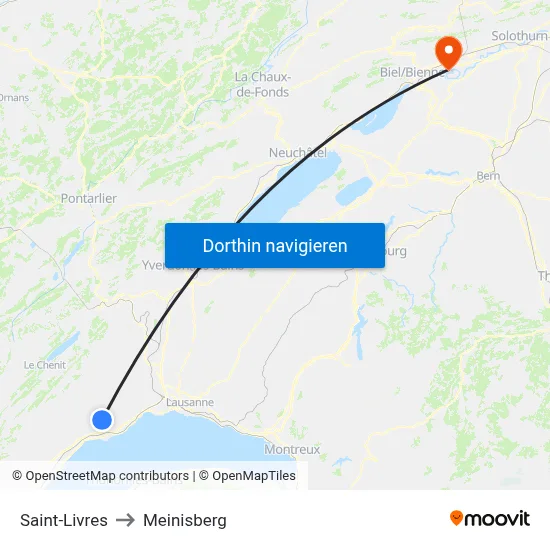 Saint-Livres to Meinisberg map