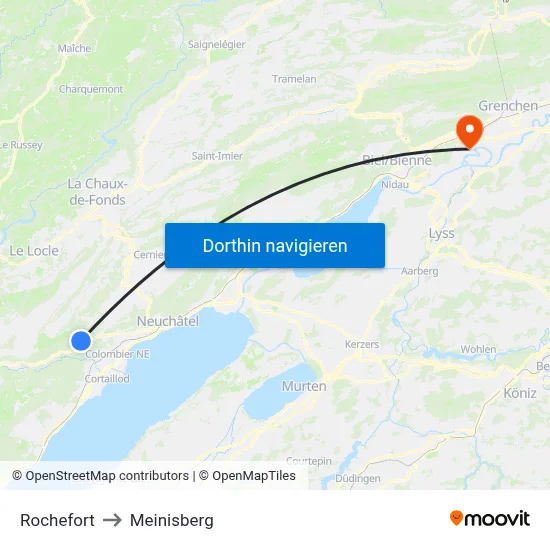 Rochefort to Meinisberg map