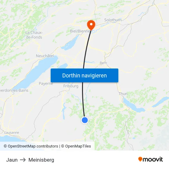 Jaun to Meinisberg map