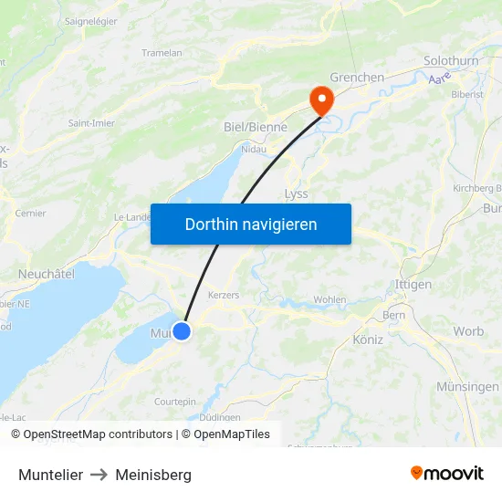 Muntelier to Meinisberg map