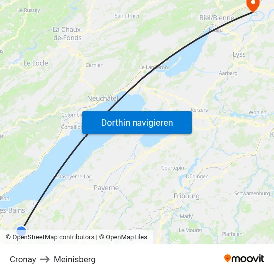 Cronay to Meinisberg map